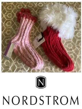 NEW!  BUNDLE of 2: Nordstrom Holiday slipper socks for Mom & Daughter